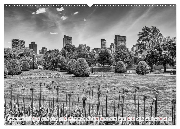 Produktbild: BOSTON Monochrome Stadtansichten (hochwertiger Premium Wandkalender 2026 DIN A2 quer), Kunstdruck in Hochglanz