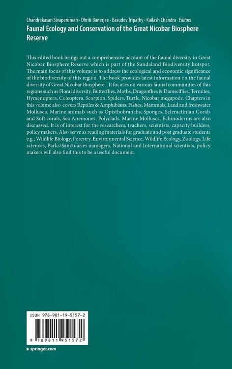 Produktbild: Faunal Ecology and Conservation of the Great Nicobar Biosphere Reserve
