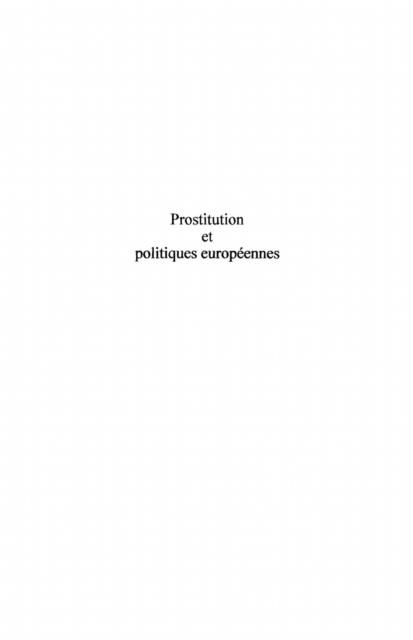 Produktbild: Prostitution et politique europeennes