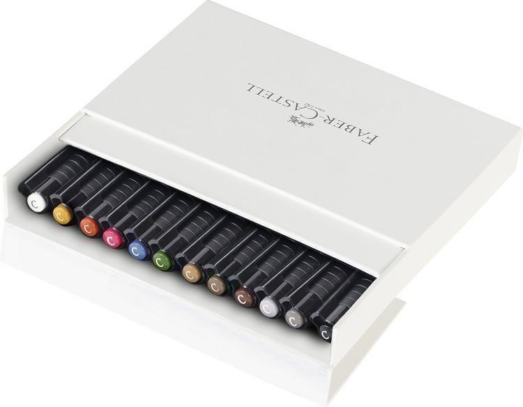 Produktbild: Faber-Castell Tuschestifte Pitt Artist Pens, Calligraphy Studio, 12er Atelierbox