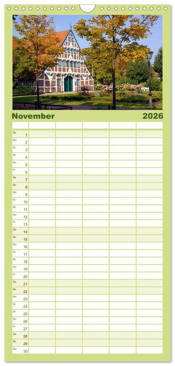 Produktbild: Familienplaner 2026 - Wundersch&ouml;nes "Altes Land" mit 5 Spalten (Wandkalender, 21 x 45 cm) CALVENDO
