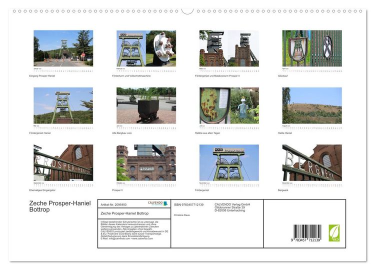 Produktbild: Zeche Prosper-Haniel Bottrop (hochwertiger Premium Wandkalender 2026 DIN A2 quer), Kunstdruck in Hochglanz