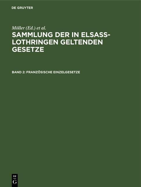 Produktbild: Franz&ouml;sische Einzelgesetze