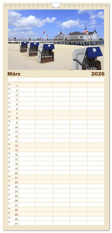 Produktbild: Familienplaner 2026 - Die Seeb&auml;der 2026 mit 5 Spalten (Wandkalender, 21 x 45 cm) CALVENDO