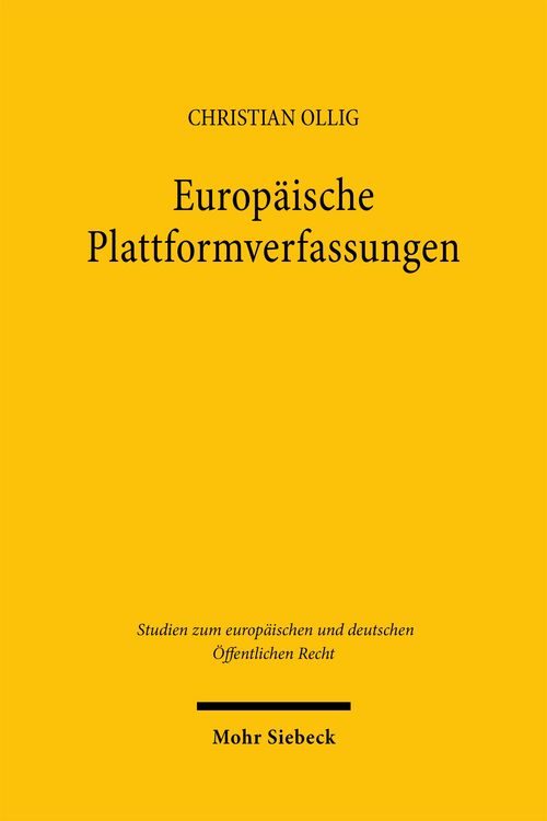 Produktbild: Europ&auml;ische Plattformverfassungen