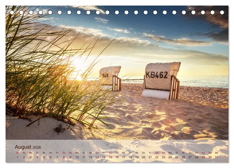 Produktbild: Moin Moin Sch&ouml;ne Stunden am Ostseestrand (Tischkalender 2026 DIN A5 quer), CALVENDO Monatskalender