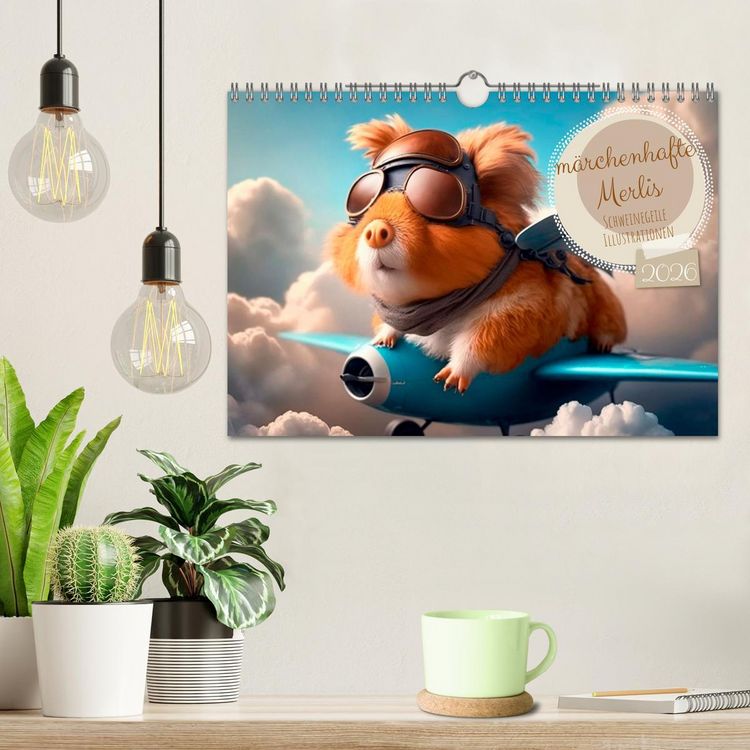 Produktbild: M&auml;rchenhafte Merlis - Schweinegeile Illustrationen (Wandkalender 2026 DIN A4 quer), CALVENDO Monatskalender