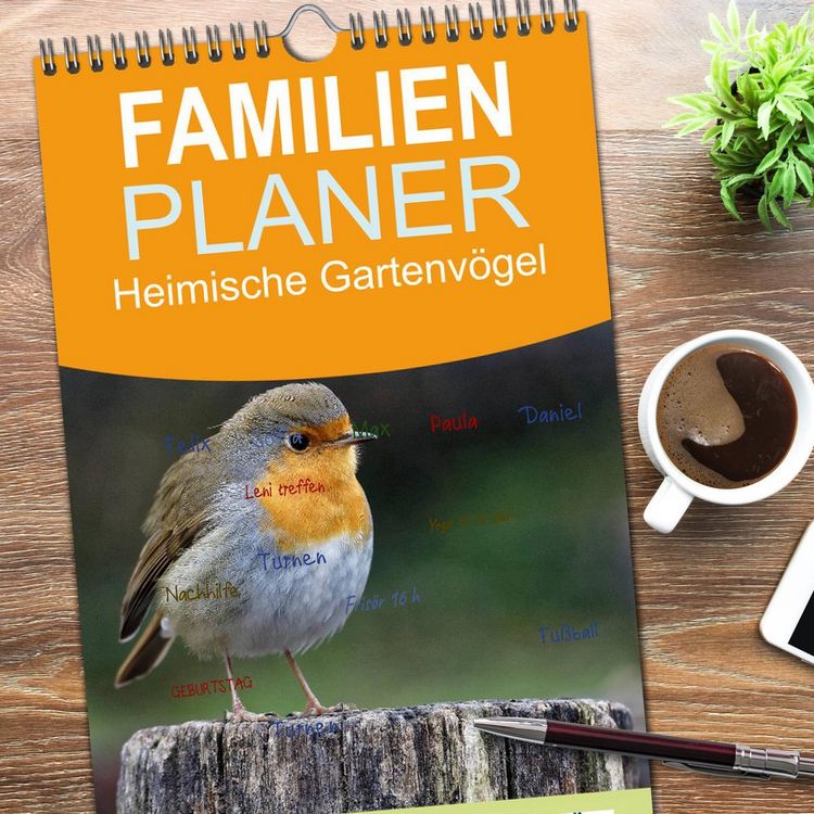 Produktbild: Familienplaner 2026 - Heimische Gartenv&ouml;gel mit 5 Spalten (Wandkalender, 21 x 45 cm) CALVENDO