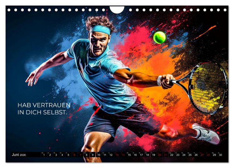 Produktbild: Tennis und Motivation (Wandkalender 2026 DIN A4 quer), CALVENDO Monatskalender