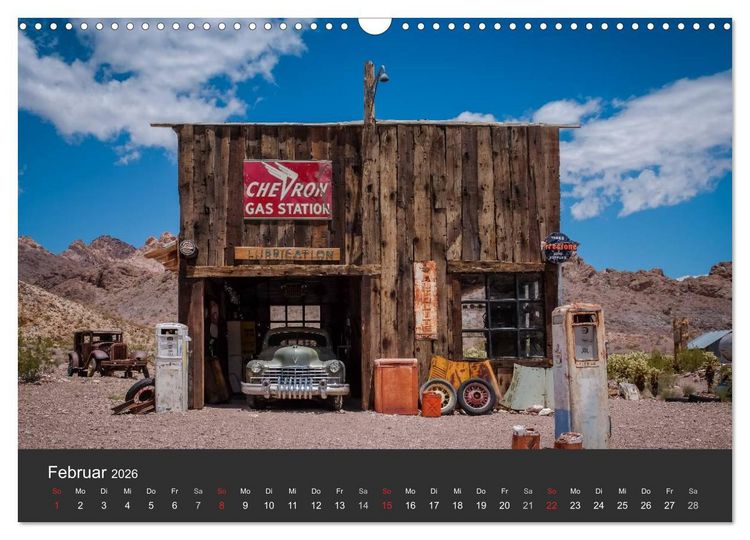 Produktbild: Vergessene Zeitzeugen entlang der Route 66 (Wandkalender 2026 DIN A3 quer), CALVENDO Monatskalender