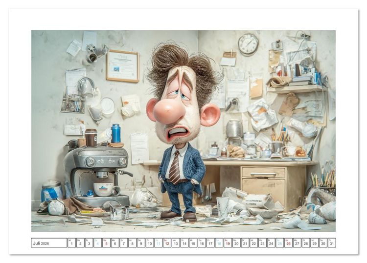Produktbild: Pause ist, wenn der Drucker druckt (Tischkalender 2026 DIN A5 quer), CALVENDO Monatskalender