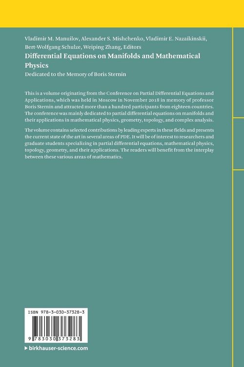 Produktbild: Differential Equations on Manifolds and Mathematical Physics