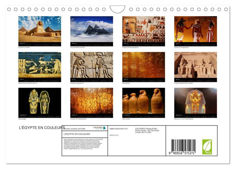 Produktbild: L'&Eacute;GYPTE EN COULEURS (Calendrier mural 2026 DIN A4 vertical), CALVENDO calendrier mensuel
