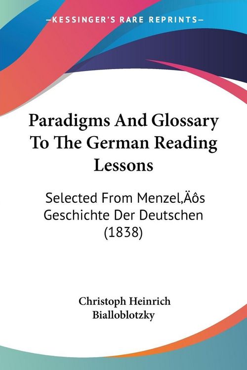Produktbild: Paradigms And Glossary To The German Reading Lessons