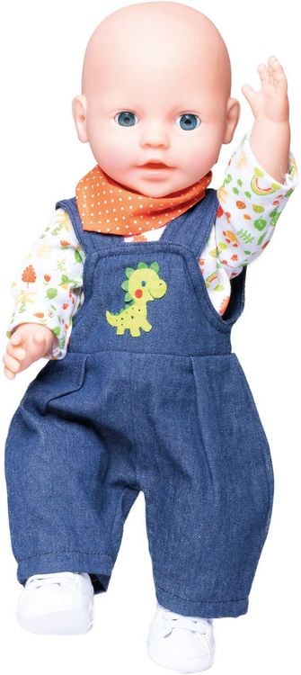 Produktbild: Puppen-Latzhose Dino, 3-teilig, Gr. 28-35 cm