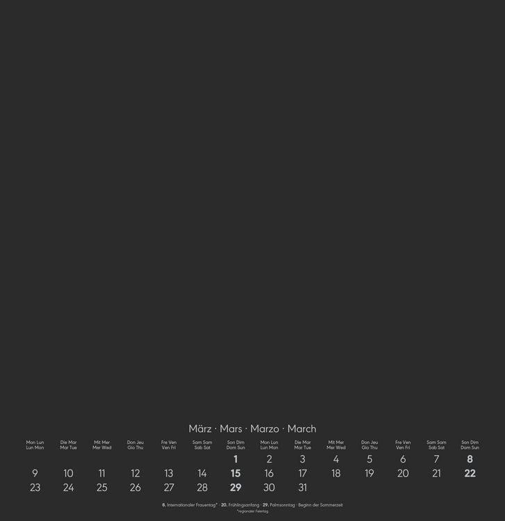 Produktbild: Kreativ-Kalender schwarz 2026 - 32 x 33 - Foto, Malen, Basteln - datiert - Kreativkalender - Foto-Kalender - Alpha Edition