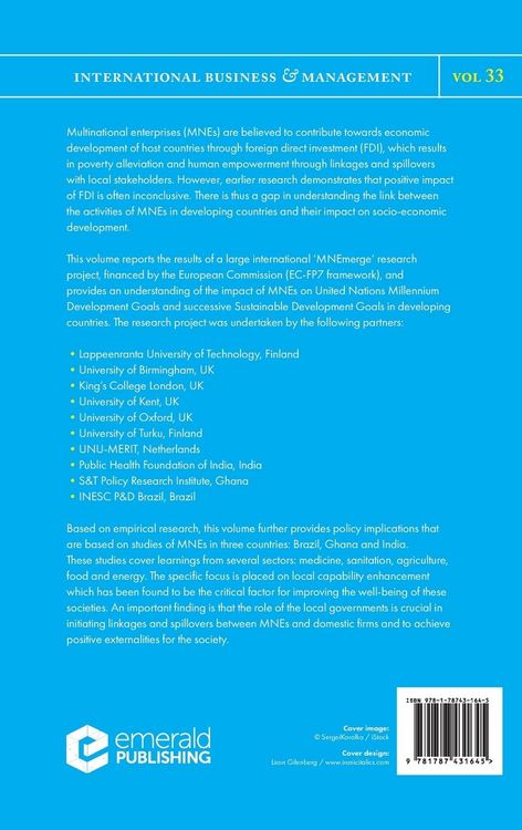 Produktbild: Multinational Enterprises and Sustainable Development