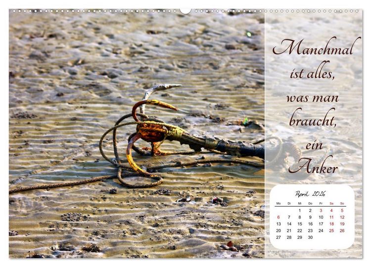Produktbild: Mein Anker - Ein Jahr voller Halt (hochwertiger Premium Wandkalender 2026 DIN A2 quer), Kunstdruck in Hochglanz