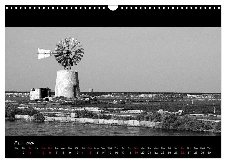 Produktbild: Black and White Sicily (Wall Calendar 2026 DIN A3 landscape), CALVENDO 12 Month Wall Calendar