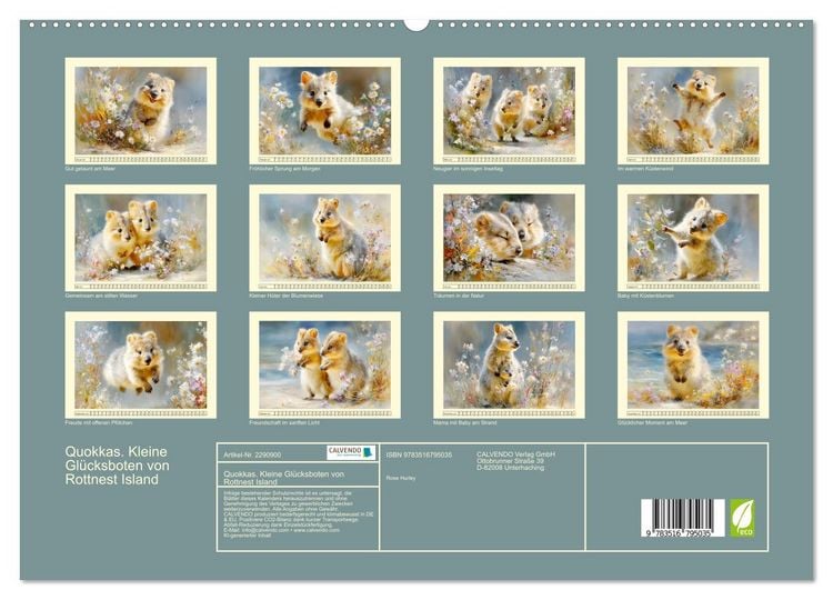 Produktbild: Quokkas. Kleine Gl&uuml;cksboten von Rottnest Island (hochwertiger Premium Wandkalender 2027 DIN A2 quer), Kunstdruck in Hochglanz
