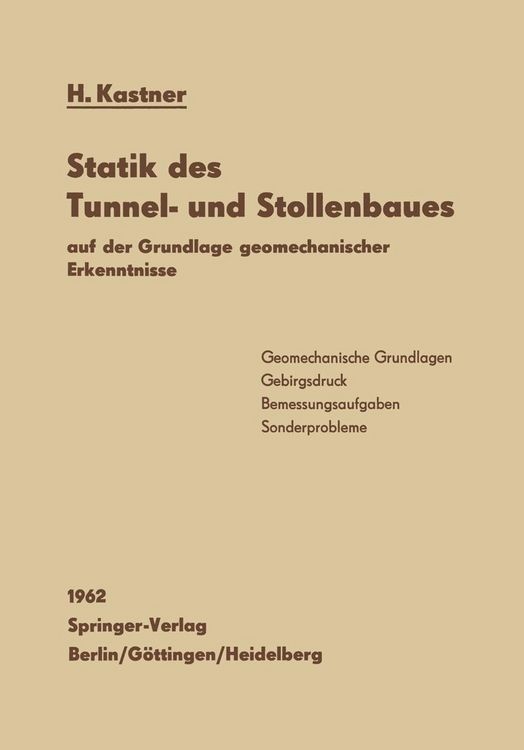 Produktbild: Statik des Tunnel- und Stollenbaues auf der Grundlagen geomechanischer Erkenntnisse