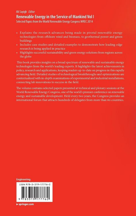 Produktbild: Renewable Energy in the Service of Mankind Vol I
