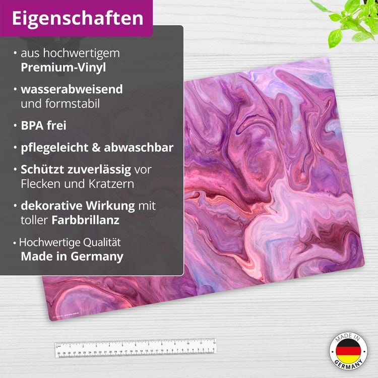 Produktbild: Cover-your-desk Schreibtischunterlage f&uuml;r Kinder lilanes Farbspiel mit rot und pink, aus hochwertigem Vinyl , 60 x 40 cm
