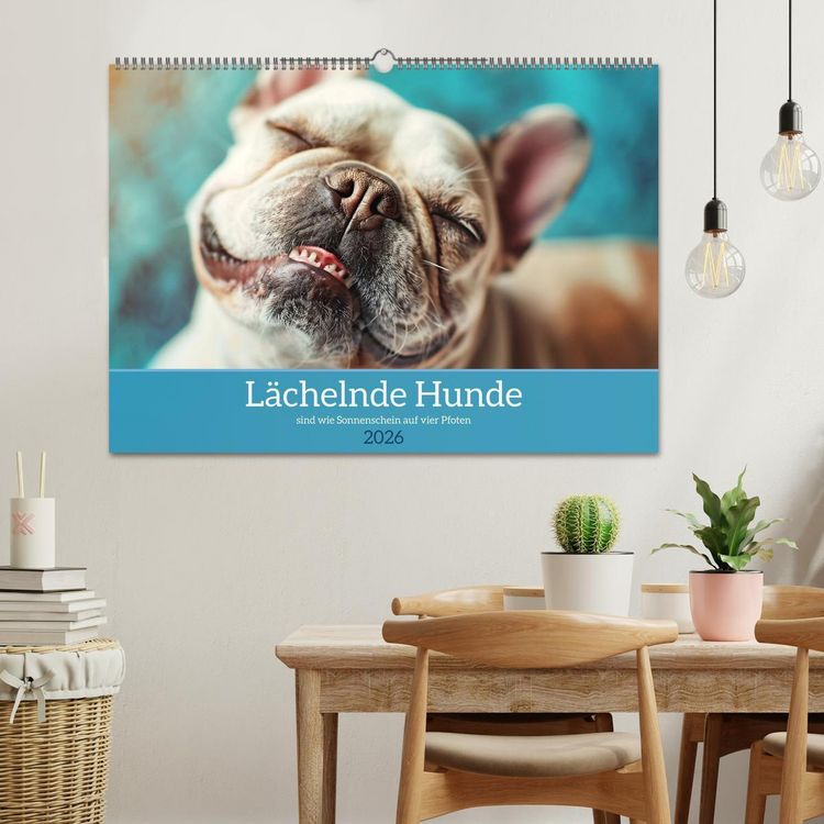 Produktbild: L&auml;chelnde Hunde sind wie Sonnenschein auf vier Pfoten (Wandkalender 2026 DIN A2 quer), CALVENDO Monatskalender