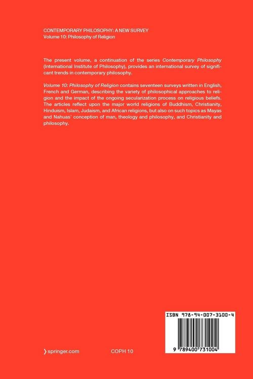 Produktbild: Volume 10: Philosophy of Religion