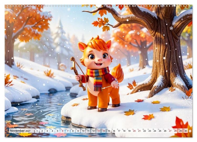 Produktbild: Kinder‑Sternzeichen - Fr&ouml;hlicher und bunter Kalender (Wandkalender 2027 DIN A2 quer), CALVENDO Monatskalender