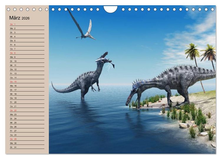 Produktbild: Dinosaurier. Urzeitliche Giganten (Wandkalender 2026 DIN A4 quer), CALVENDO Monatskalender