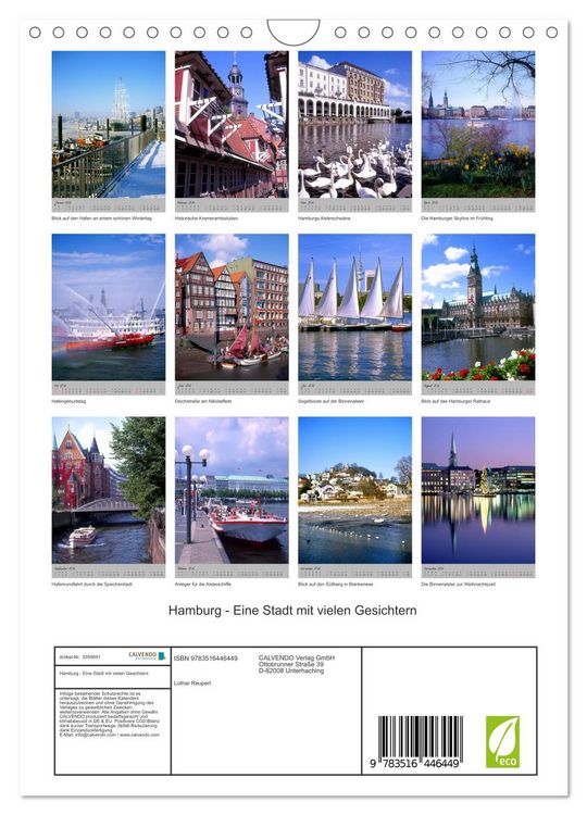 Produktbild: Hamburg - Eine Stadt mit vielen Gesichtern (Wandkalender 2026 DIN A4 hoch), CALVENDO Monatskalender