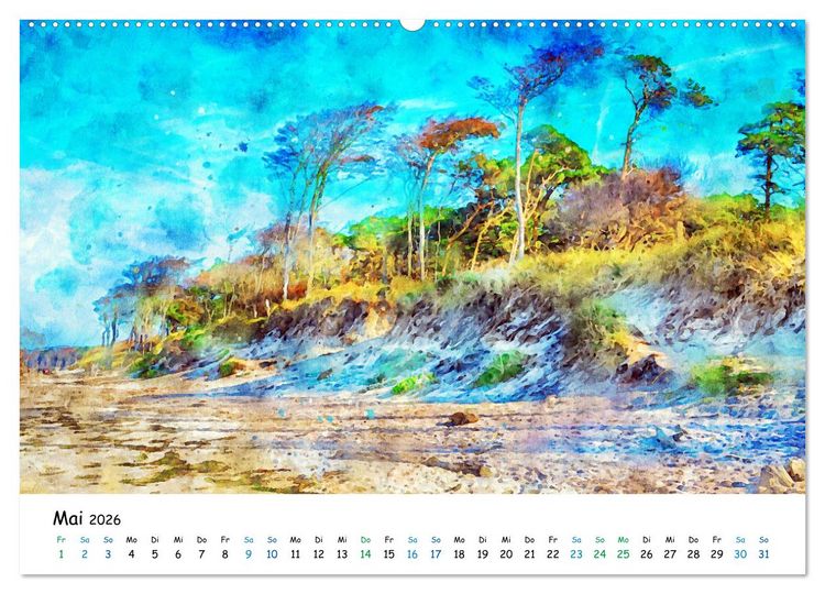 Produktbild: Aquarell Illustrationen vom Dar&szlig; (Wandkalender 2026 DIN A2 quer), CALVENDO Monatskalender