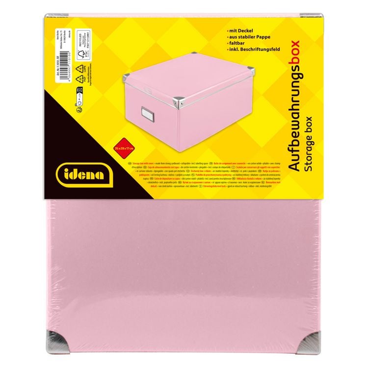 Produktbild: Idena Aufbewahrungsbox faltbar rosa 35x28x17cm