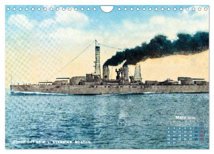 Produktbild: Fregatten, Kreuzer, Panzerschiffe &ndash; historische Karten von Kriegsschiffen (Wandkalender 2026 DIN A4 quer), CALVENDO Monatskalender