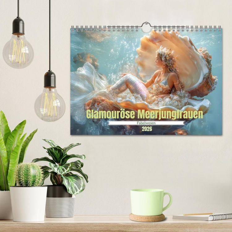 Produktbild: Glamour&ouml;se Meerjungfrauen - Fabelwesen (Wandkalender 2026 DIN A4 quer), CALVENDO Monatskalender