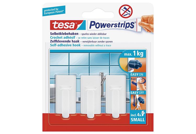 Produktbild: tesa Klebehaken Powerstrips Mini Classic wei&szlig; 3 St&uuml;ck