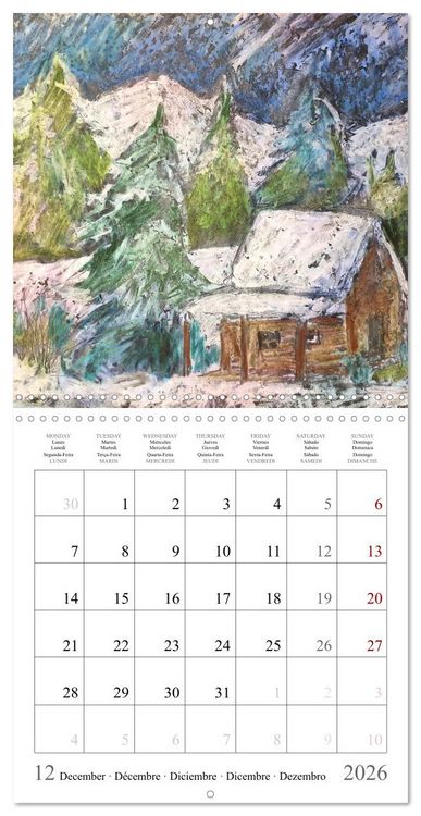 Produktbild: Painted landscapes dressed in seasonal colours (Wall Calendar 2026 12 &times; 12 Inch) CALVENDO 12 Month Wall Calendar