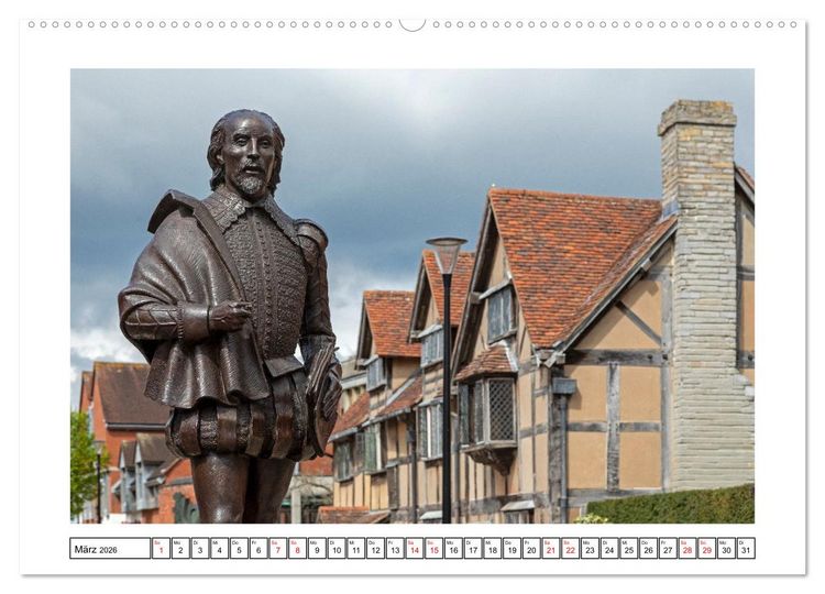 Produktbild: Stratford upon Avon - Shakespeare-Stadt (Wandkalender 2026 DIN A2 quer), CALVENDO Monatskalender