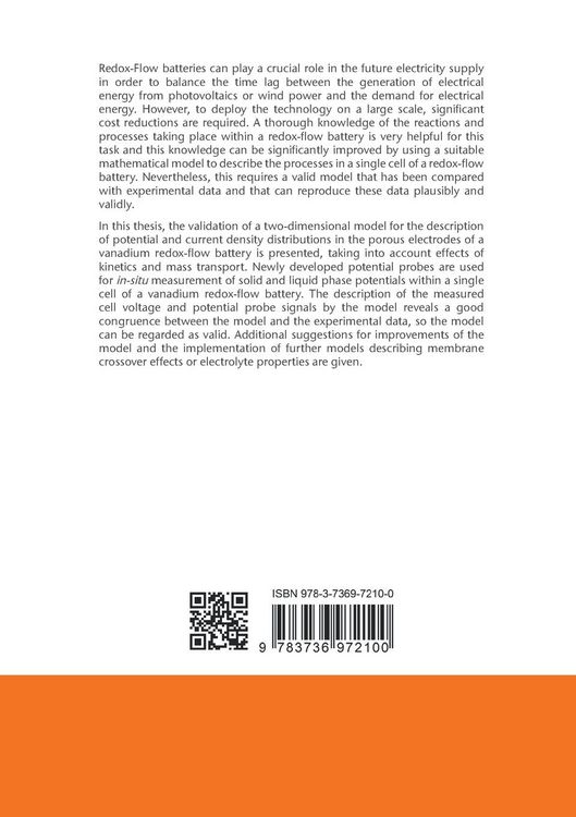 Produktbild: Validation of a two-dimensional model for vanadium redox-flow batteries