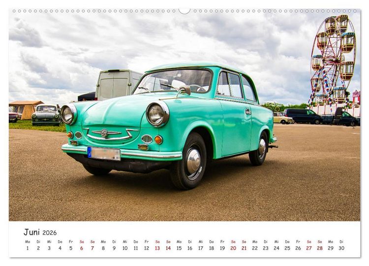 Produktbild: Trabi-Kult (hochwertiger Premium Wandkalender 2026 DIN A2 quer), Kunstdruck in Hochglanz