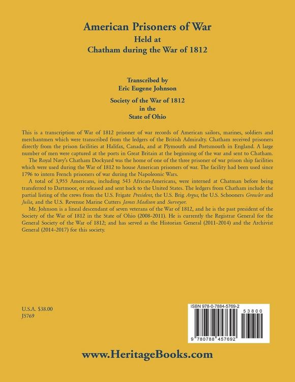 Produktbild: American Prisoners of War Held at Chatham During the War of 1812