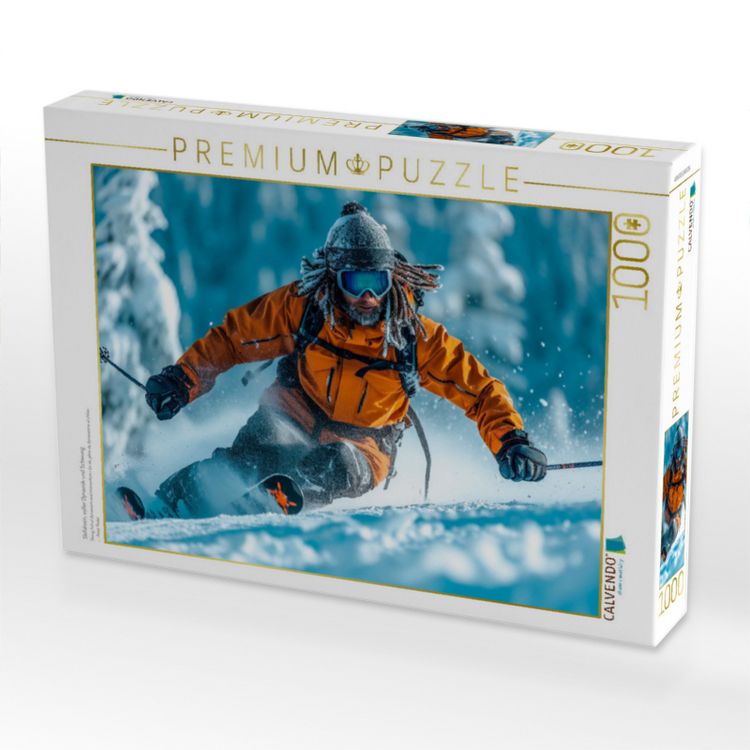 Produktbild: CALVENDO Puzzle Skifahren, voller Dynamik und Schwung | 1000 Teile Lege-Gr&ouml;&szlig;e 64x48cm Foto-Puzzle f&uuml;r gl&uuml;ckliche Stunden