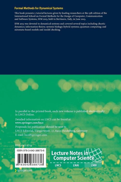 Produktbild: Formal Methods for Dynamical Systems