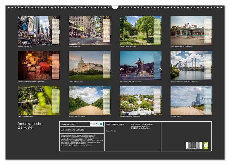 Produktbild: Amerikanische Ostk&uuml;ste (Wandkalender 2026 DIN A2 quer), CALVENDO Monatskalender