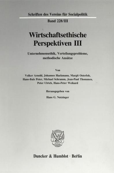 Produktbild: Wirtschaftsethische Perspektiven III.