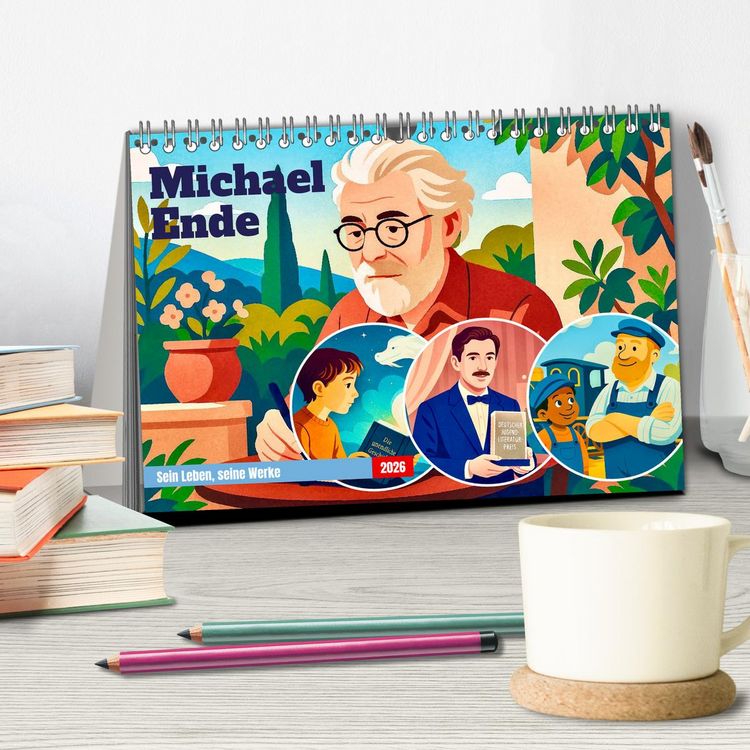 Produktbild: Michael Ende (Tischkalender 2026 DIN A5 quer), CALVENDO Monatskalender