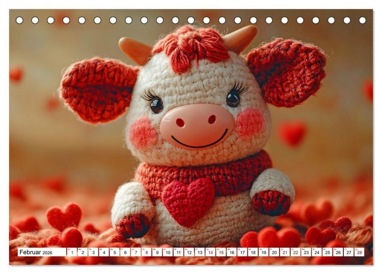 Produktbild: Strick-Safari - Gestrickte Tiere zum Verlieben (Tischkalender 2026 DIN A5 quer), CALVENDO Monatskalender