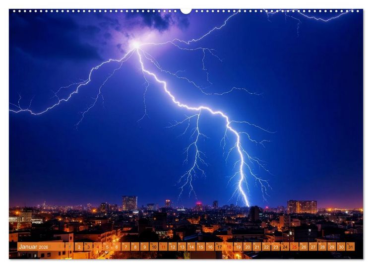 Produktbild: Mega-Blitze (hochwertiger Premium Wandkalender 2026 DIN A2 quer), Kunstdruck in Hochglanz