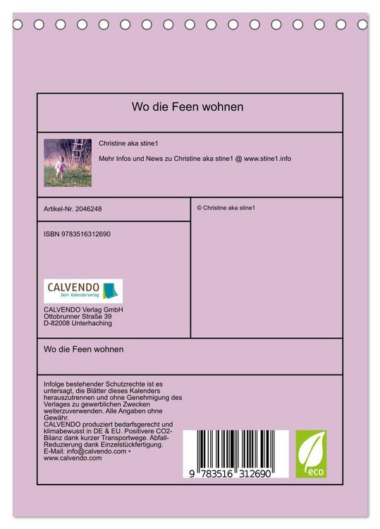 Produktbild: Wo die Feen wohnen (Tischkalender 2026 DIN A5 hoch), CALVENDO Monatskalender
